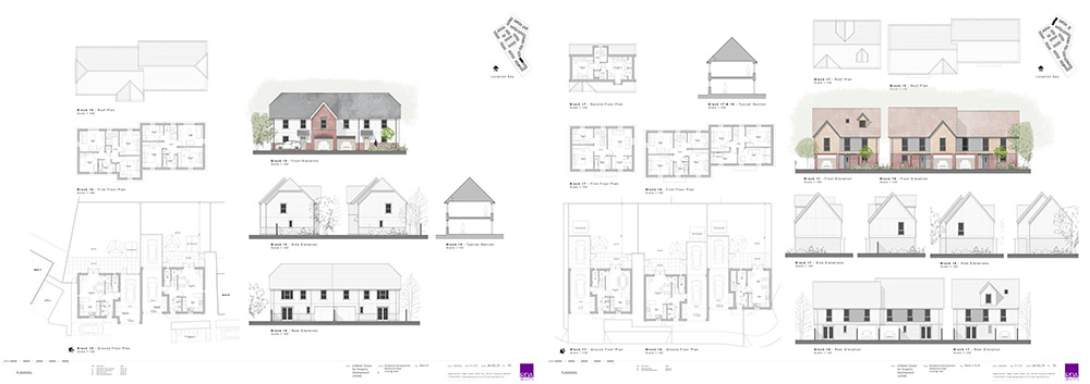 Charing residential homes front elevation plan